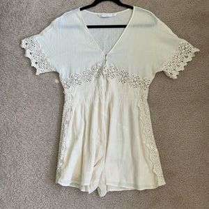 Comfy cream romper ZARA